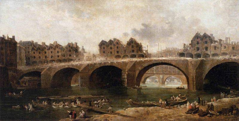 Demolition of the Houses on the Pont Notre Dame in 1786, Hubert Robert